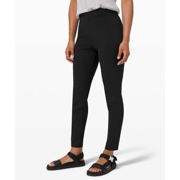 LULULEMON Here to There High-Rise 7/8 Pant 0 Black Active Office Skinny EUC B83 - Picture 1 of 6